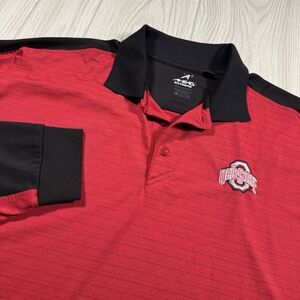 Ohio State Buckeyes LS Polo Shirt Men’s XL Scarlet Logo A4 Ahead Extreme Golf